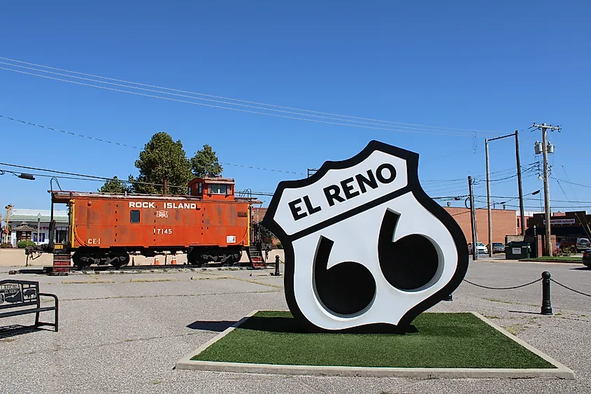 Historic old Route 66 in El Reno, Oklahoma