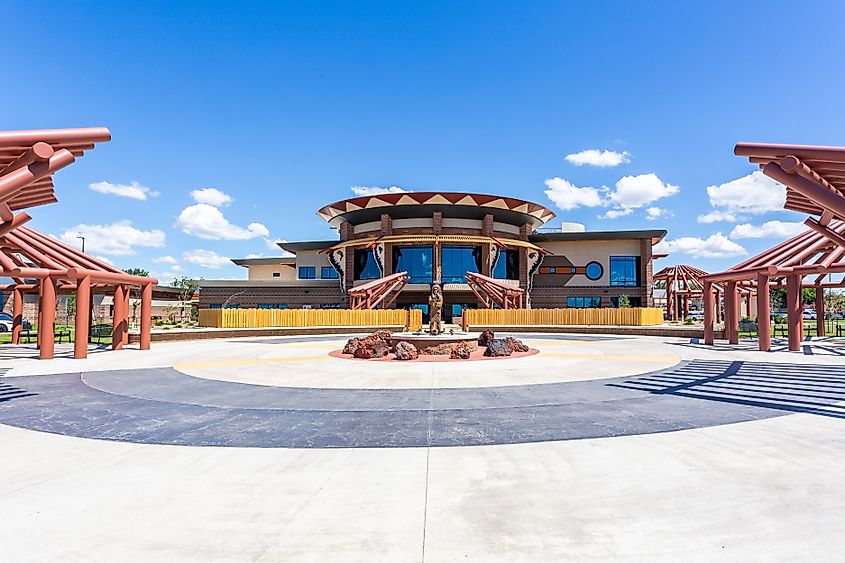 New Town, North Dakota, USA - June 30th, 2025: The new Tribal Government Headquarters will serve as the future capitol of the Mandan, Hidatsa and Arikara Nation. Victoria Ditkovsky via Shutterstock