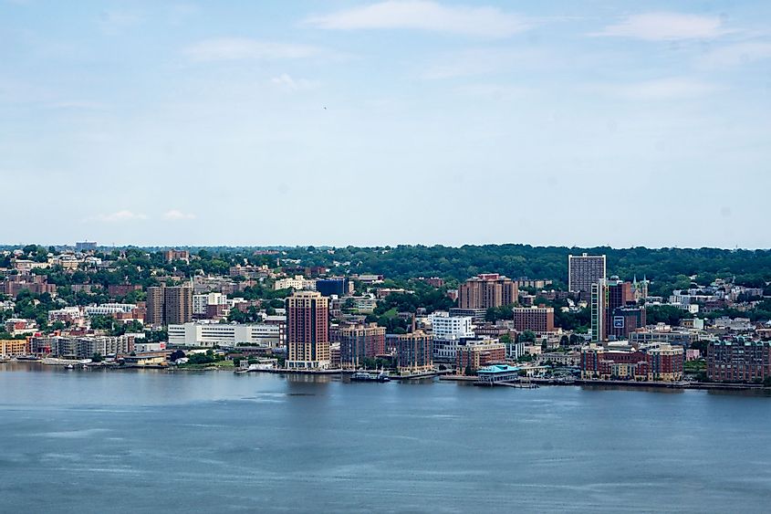 Skyline of Yonkers with the Hudson River