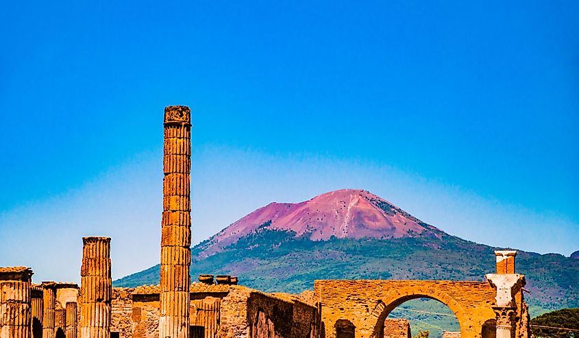 The famous antique site of Pompeii, near Naples.