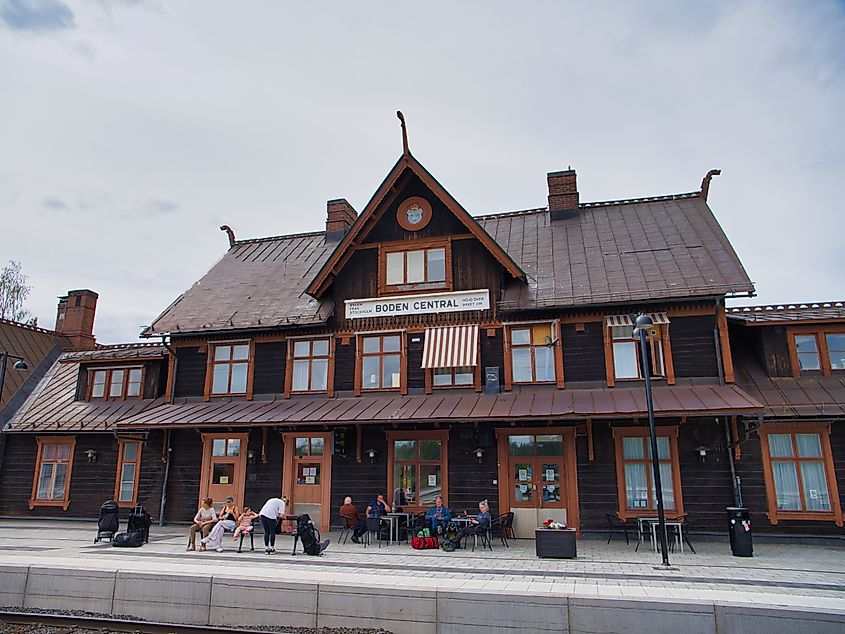 The main building of Boden Station in northern Sweden.