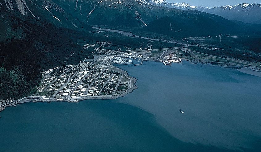 Aerial view of Seward, Alaska
