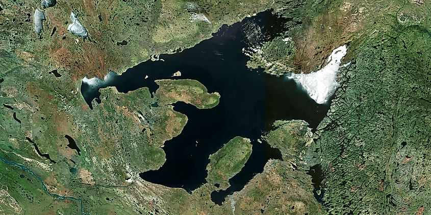 A very artistic landscape surrounding the Great Bear Lake, Canada.