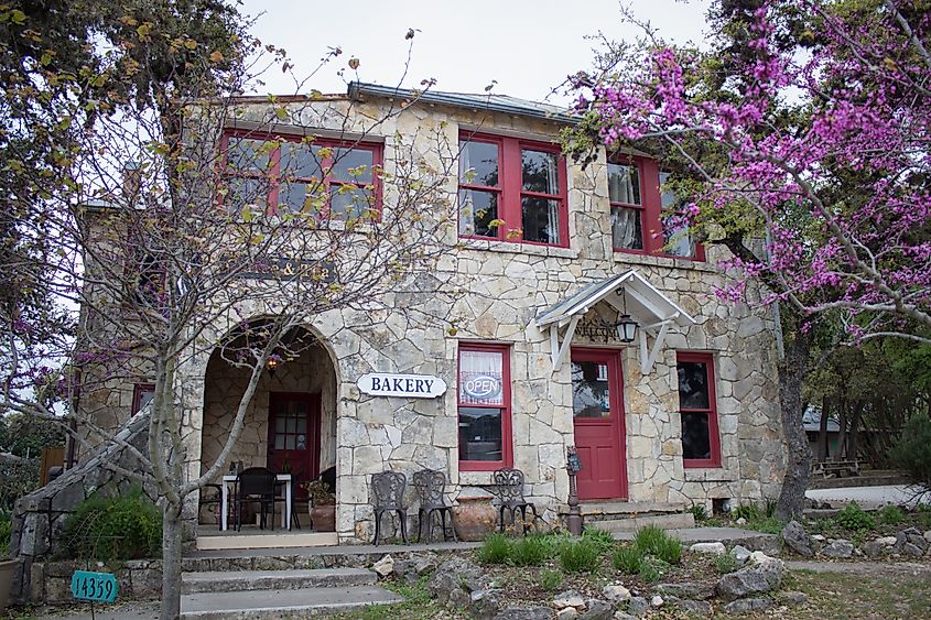 Bakery in an old rock building in Helotes, Texas