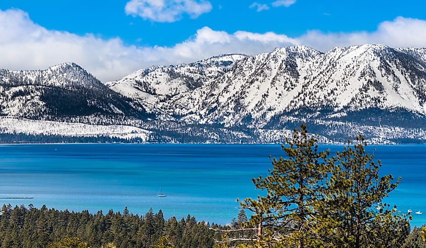 Lake Tahoe and the Sierra Nevada on the California and Nevada border