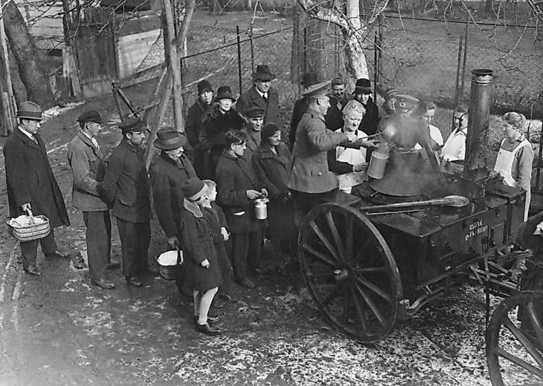 Troops of the German Army feeding the poor in Berlin, 1931