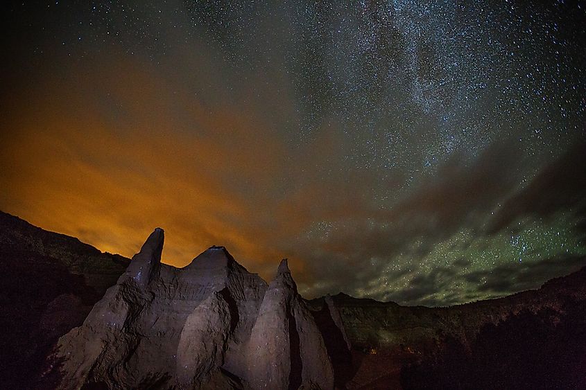 Night over Kodachrome basin state park in Utah.