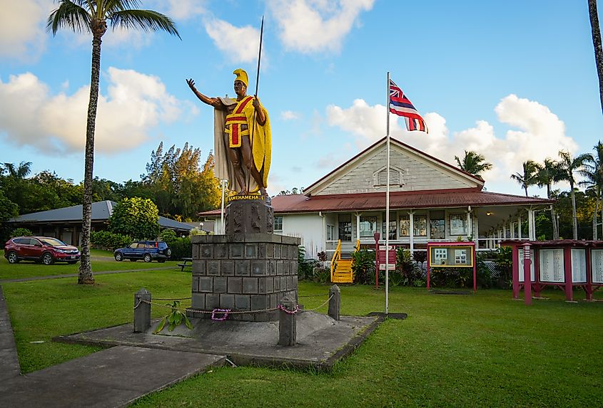 Original bronze statue of Hawaiian King Kamehameha I in Kapaau.