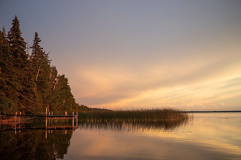 Sunset over Candle Lake in Saskatchewan.