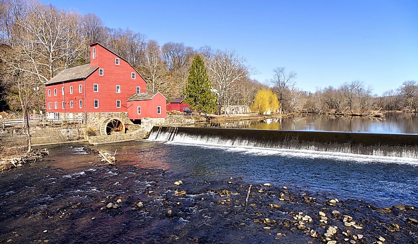 Historic Red Mill in Clinton Township, New Jersey