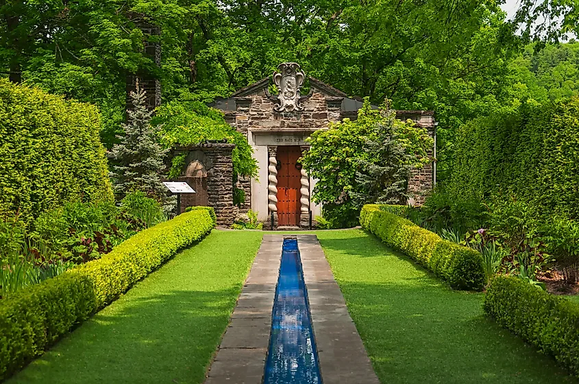 Manicured estate of Grey Towers in Milford, Pennsylvania.