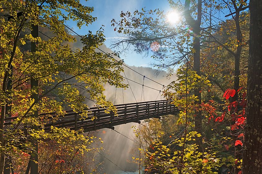 Spectacular fall colors in Tallulah Gorge, Georgia.