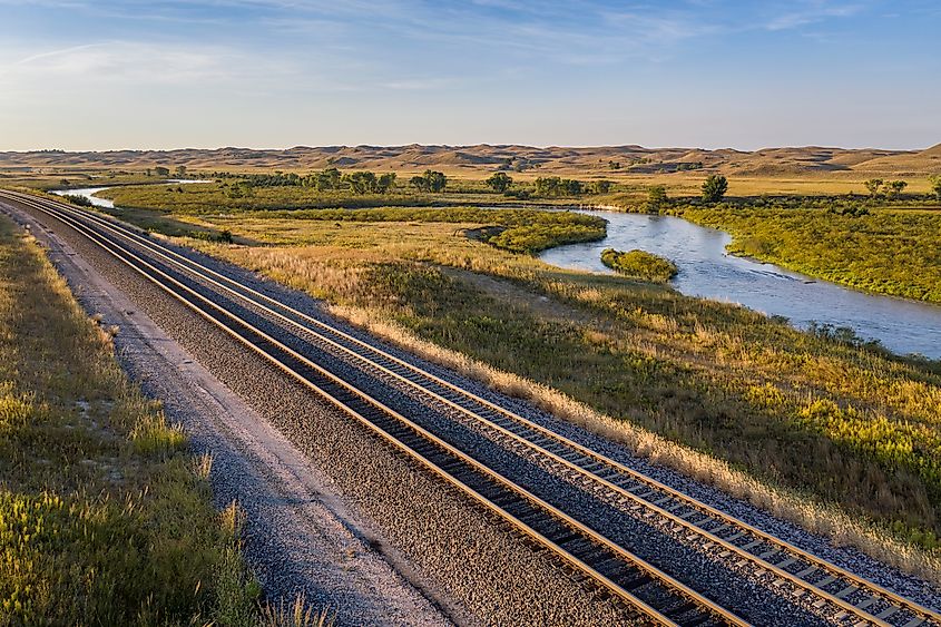 Highway passing through the Nebraska Sandhills region.