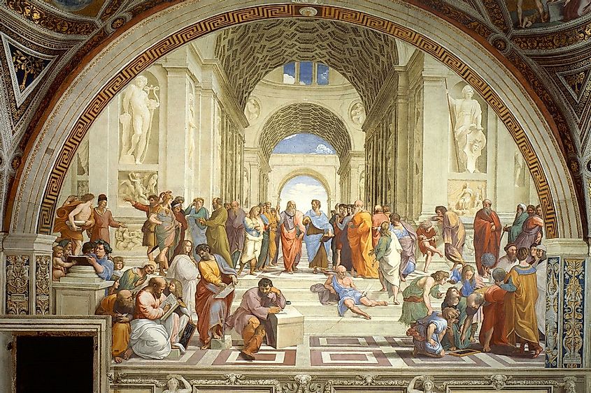 Depiction of the school of Athens