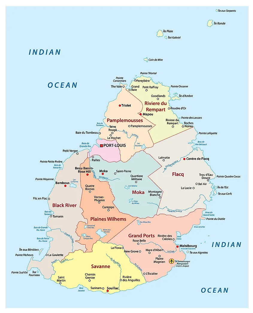 Map Of Mauritius Africa