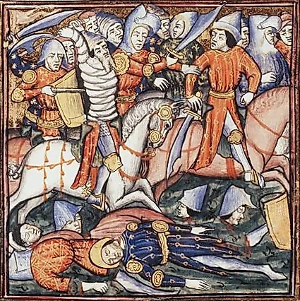 A medieval representation of the battle of Cannae.