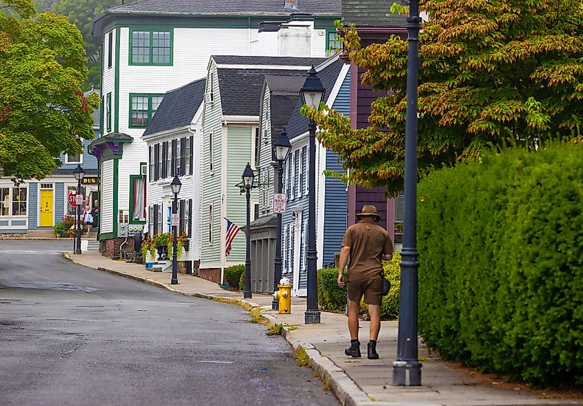Marblehead, Massachusetts, USA - September 13, 2022; Sites of historical homes and buildings in historical downtown district. Dee Browning via Shutterstock