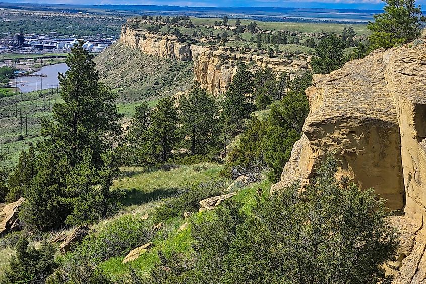 Rimrocks from an outcropping SE of downtown Billings, Montana.