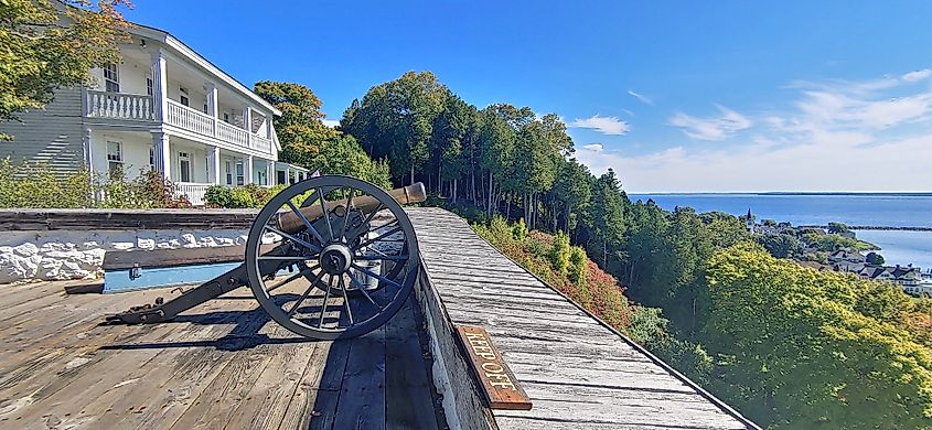 Cannon at Fort Mackinac, Mackinac Island, Michigan.