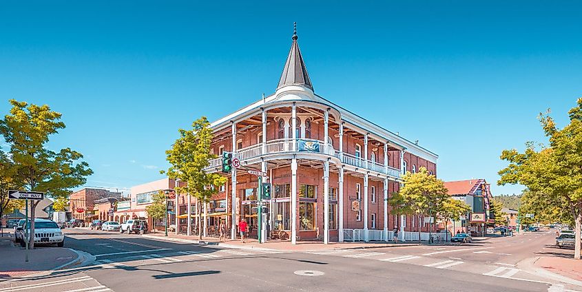 Beautiful view of the historic city center of Flagstaff, Arizona