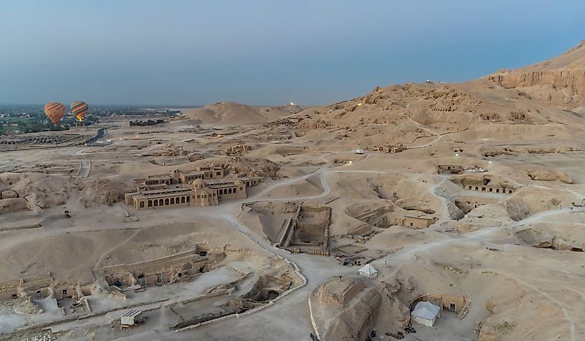 Aerial view of the archaeological site in Luxor.