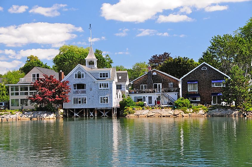 Nice wooden houses in Kennebunkport, Maine, USA