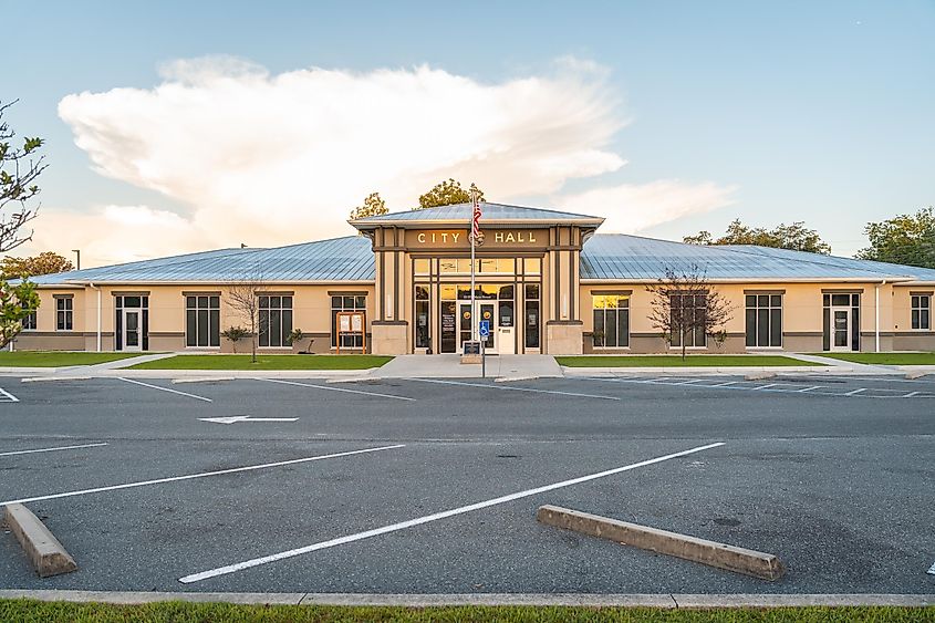 Williston, Florida / USA - 8-8-2020: City Hall in Williston, FL.