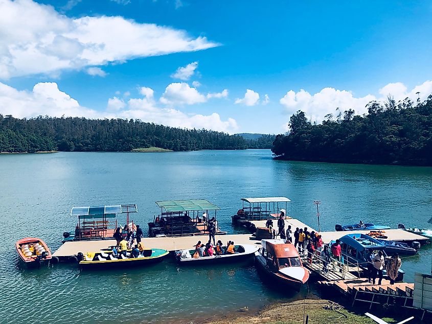 Boating in Pykara Lake in Ooty, Tamil Nadu, India. 