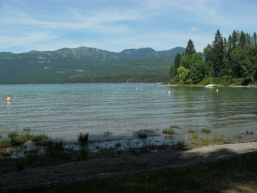 Swimming area at Whitefish Lake State Park, Montana