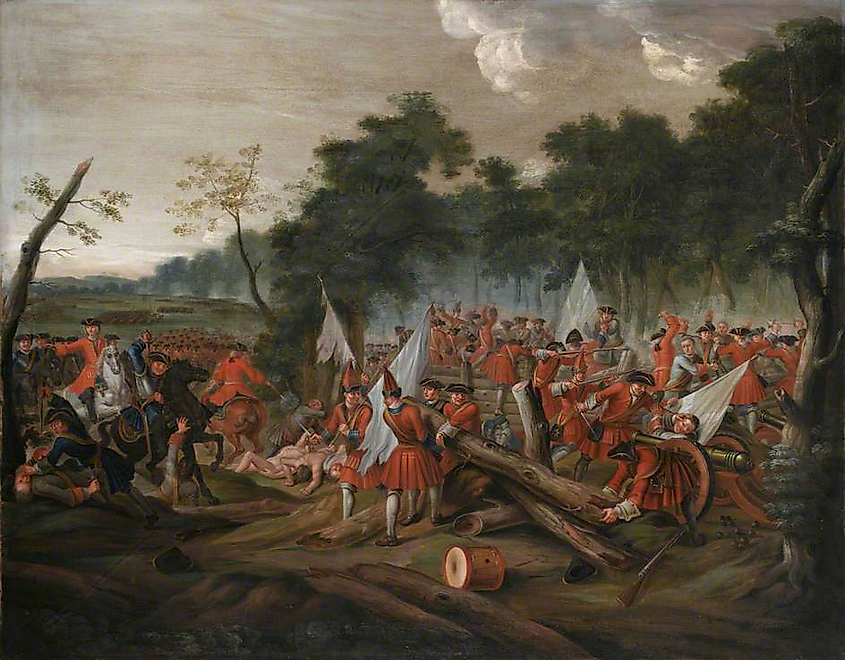 Battle of Maplaquet by Louis Laguerre; Allied troops enter the French positions