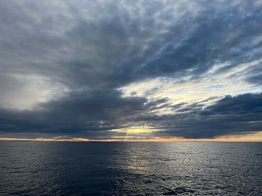 North Pacific Ocean Sunset Scene.