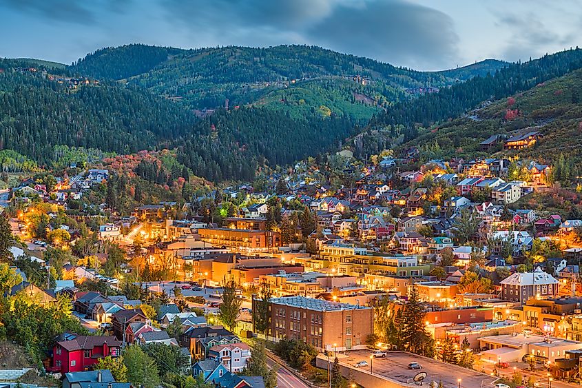 Aerial view of Park City, Utah.