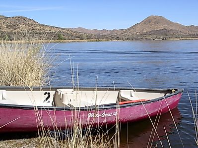 Canoe in Patagonia Lake State Park in Arizona