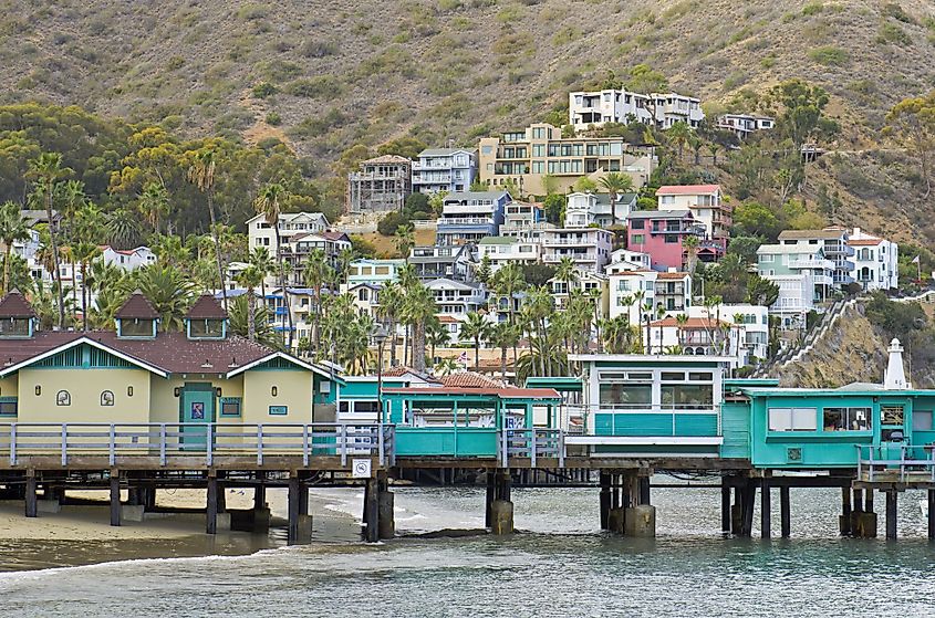 Green Pleasure Pier, harbor at the port of Avalon on Catalina Island, California