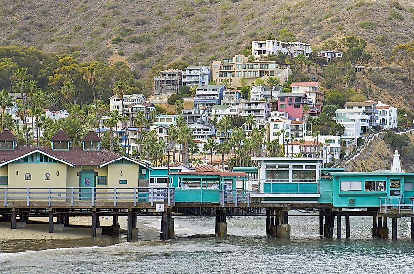 Green Pleasure Pier, harbor at the port of Avalon on Catalina Island, California