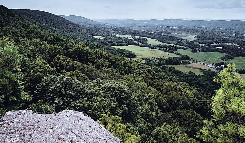 Appalachian Mountains Stairway To Heaven overlooking the New Jersey countryside near Vernon, New Jersey