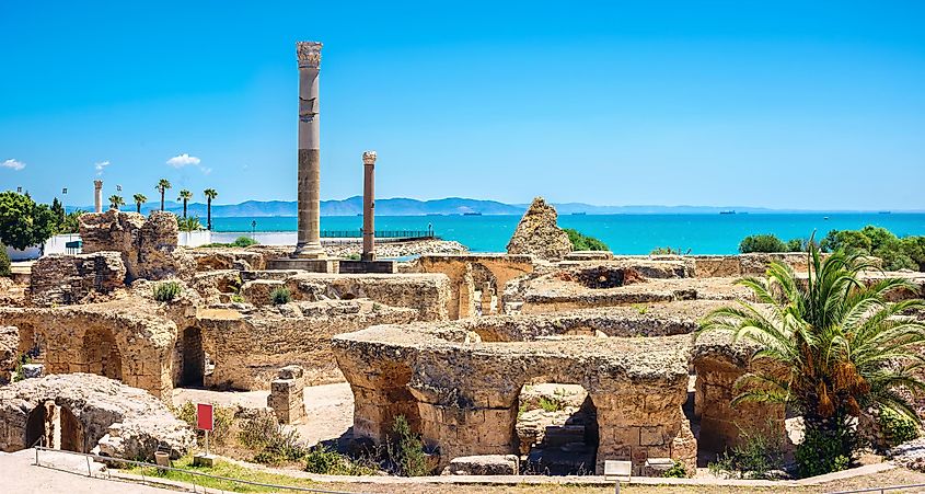 The ruins of ancient Carthage in Tunisia, Africa.