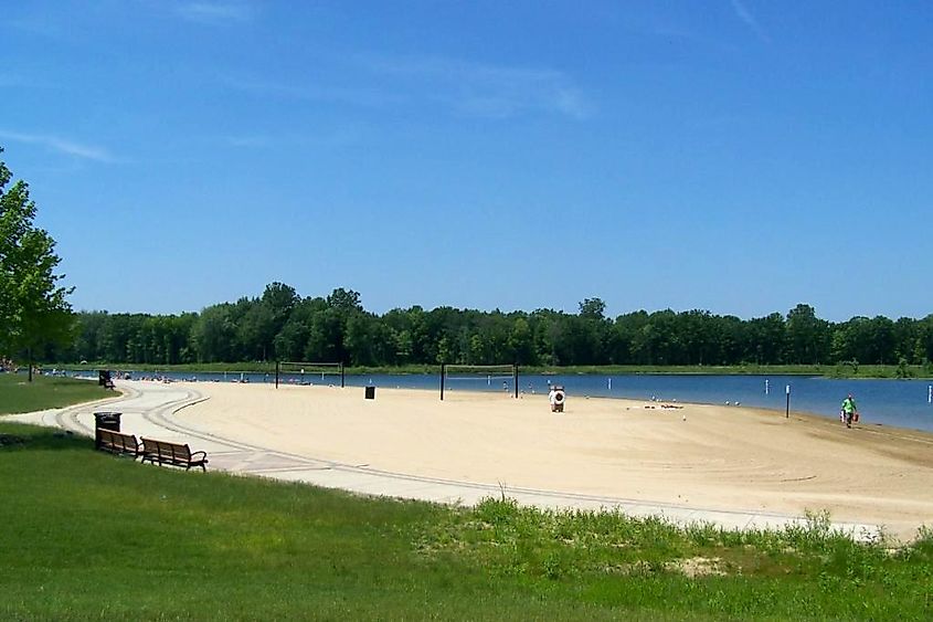Beautiful beach at the Millennium Park, Michigan