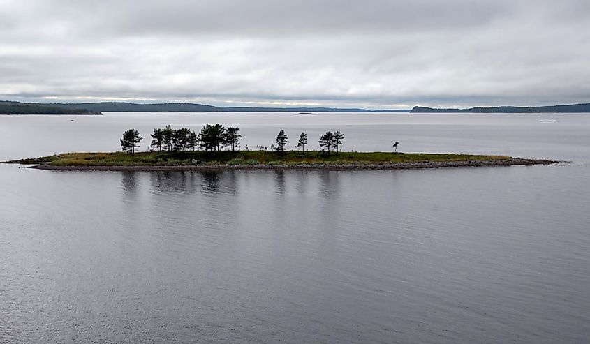 Small island in Kandalaksha Gulf of White Sea, republic of Karelia, Russia.