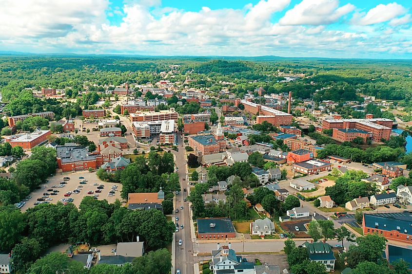 Aerial view of Dover, New Hampshire.