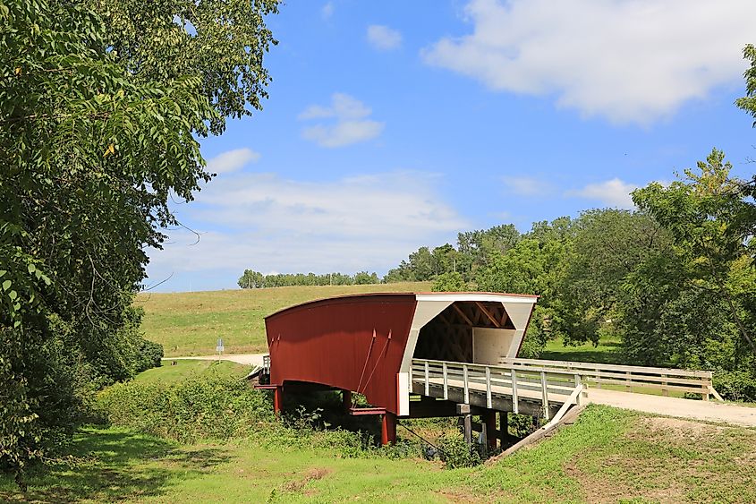 The famous Cedar Bridge in Winterset, Iowa