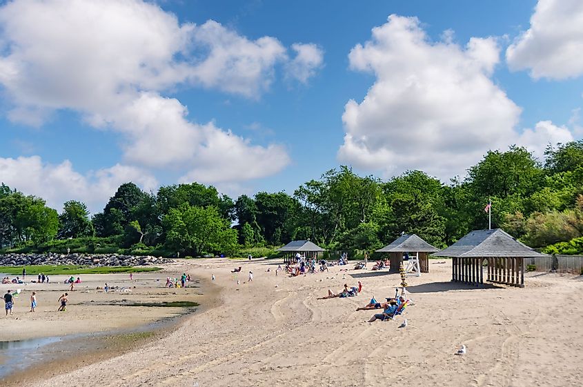 Panoramic view over the beach of Greenwich Point Park