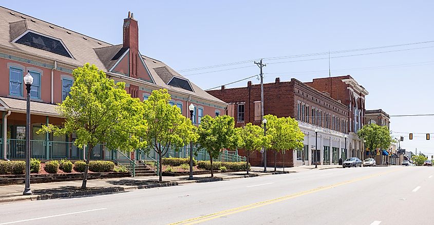 Historic downtown as seen on 7th street, Cordele, Georgia.