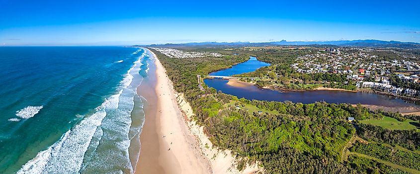 Aerial view of Casuarina, New South Wales, Australia.