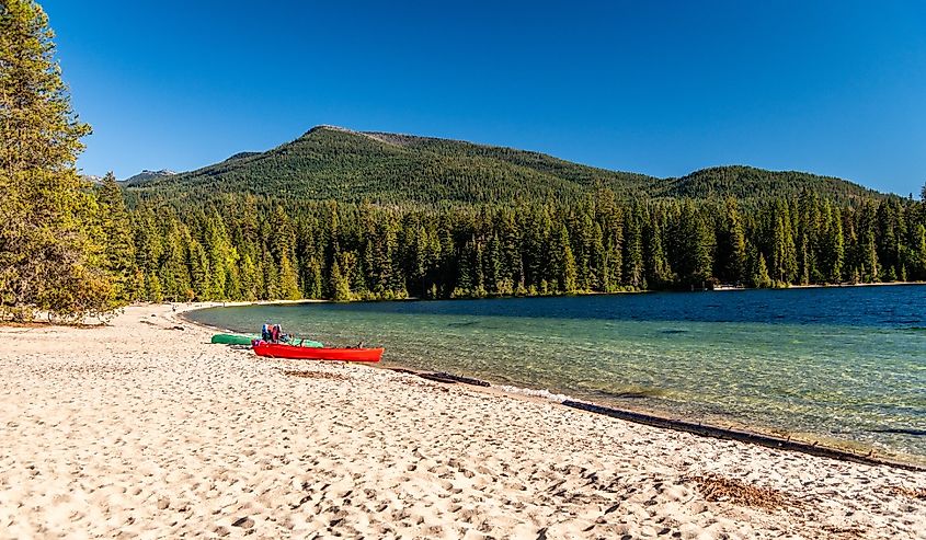 Sandy beaches at Priest Lake, Idaho.