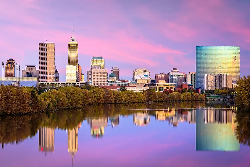 Indianapolis, Indiana skyline on the White River