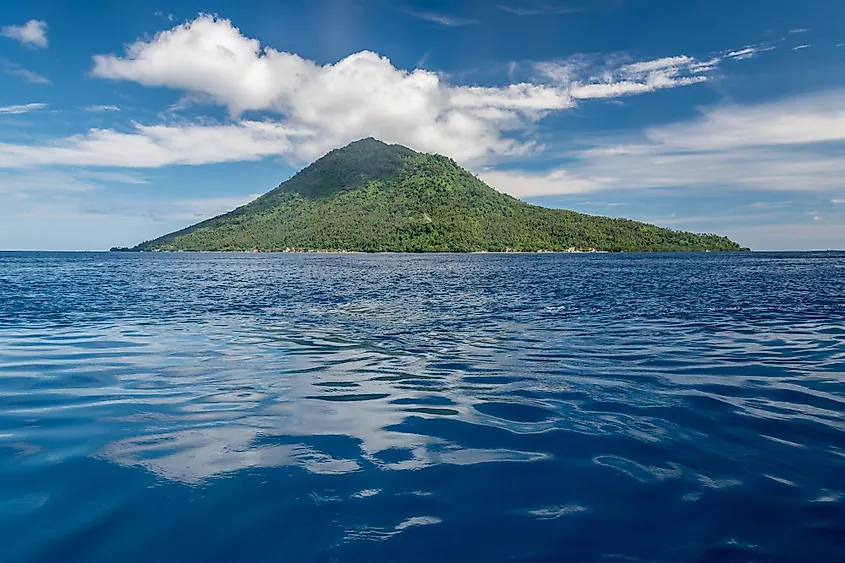 Manado Tua volcanic Island in Celebes Sea