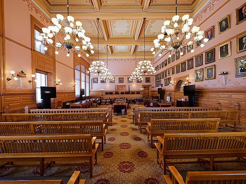 A look inside the Kansas State Capitol legislation building, in Topeka.