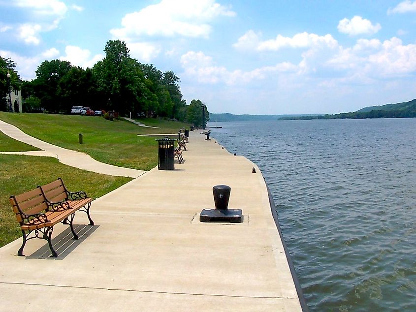 Green space along the Ohio River in Augusta, Kentucky.