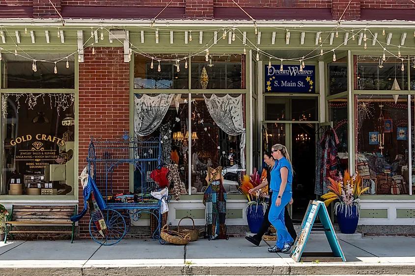A boutique storefront in downtown Berlin, Maryland.